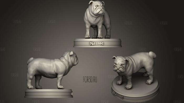 Realistic Bulldog stl model for CNC